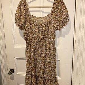 Altar’d State “Kaitlyn” Floral Puff Sleeve Dress